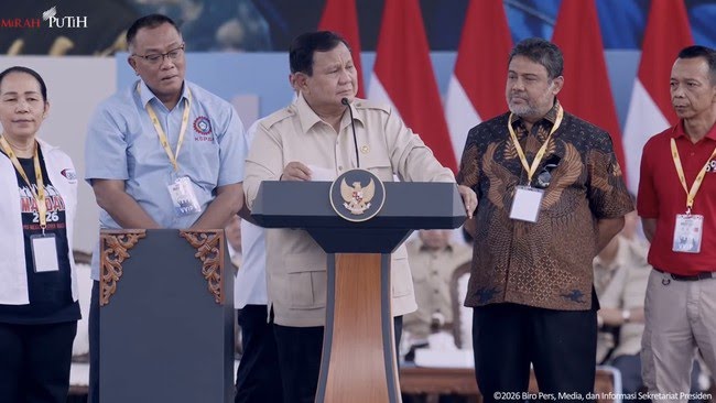 Prabowo Hadiri May Day di Monas, Sejumlah Pejabat Negara Turut Hadir
